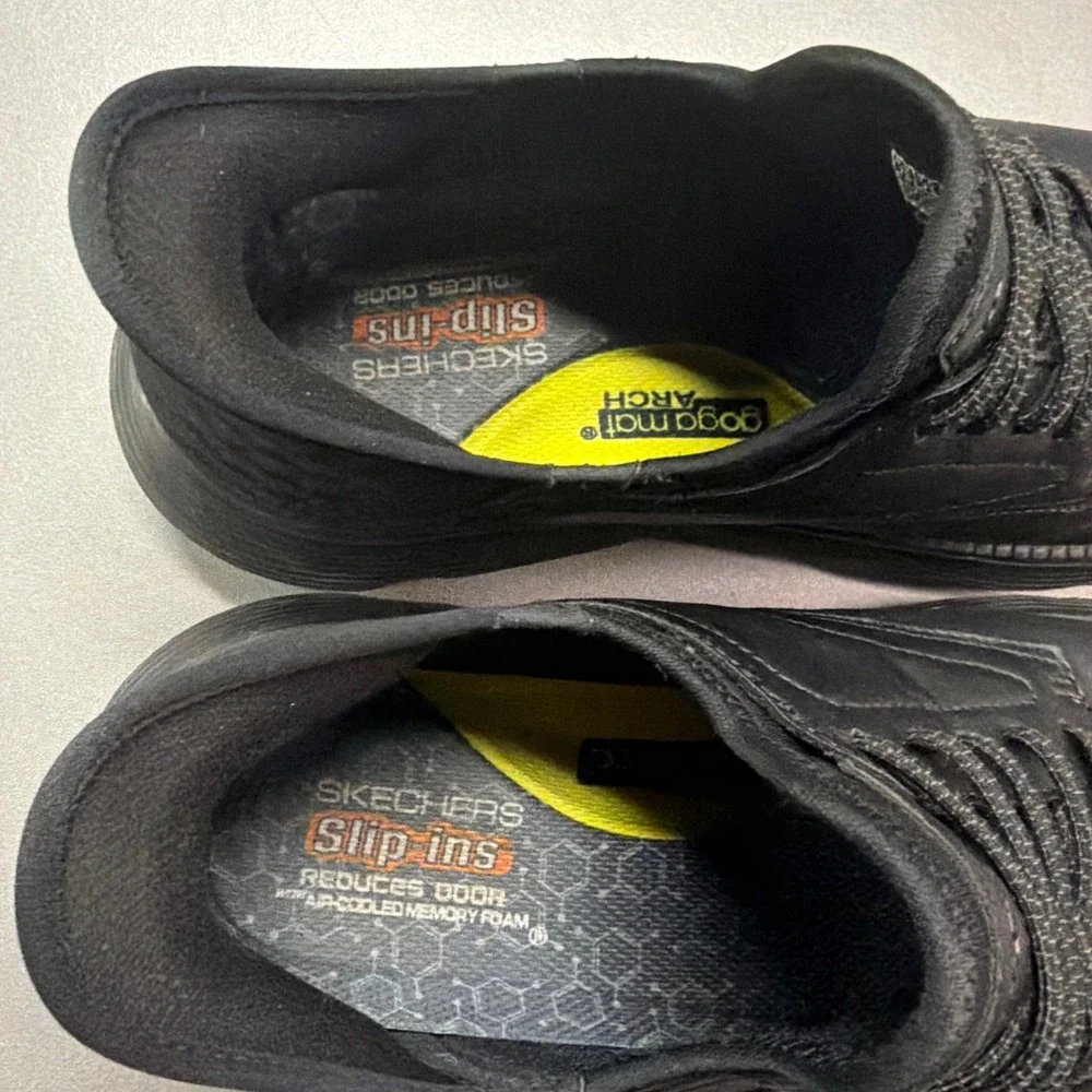 Skechers Slip-ins Arch Fit Black Leather Casual Walking Shoes Men's US 12 EU 46